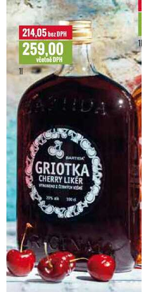 ARCHIV Bartida Griotka Cherry likér 1l v akci platné do 30 4 2021