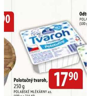 ARCHIV Polotučný tvaroh 250 g v akci platné do 3 10 2021 AkcniCeny cz