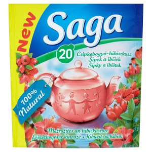 Saga Šípek a ibišek ovocno-bylinný čaj 20 nálevových sáčků 44g