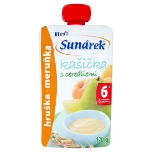 Sunárek Kašička s cereáliemi hruška a meruňka 120g