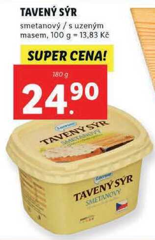 TAVENÝ SÝR smetanový s uzeným masem 180 g v akci AkcniCeny cz