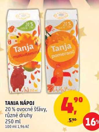 TANJA NÁPOJ 250 ml v akci AkcniCeny cz