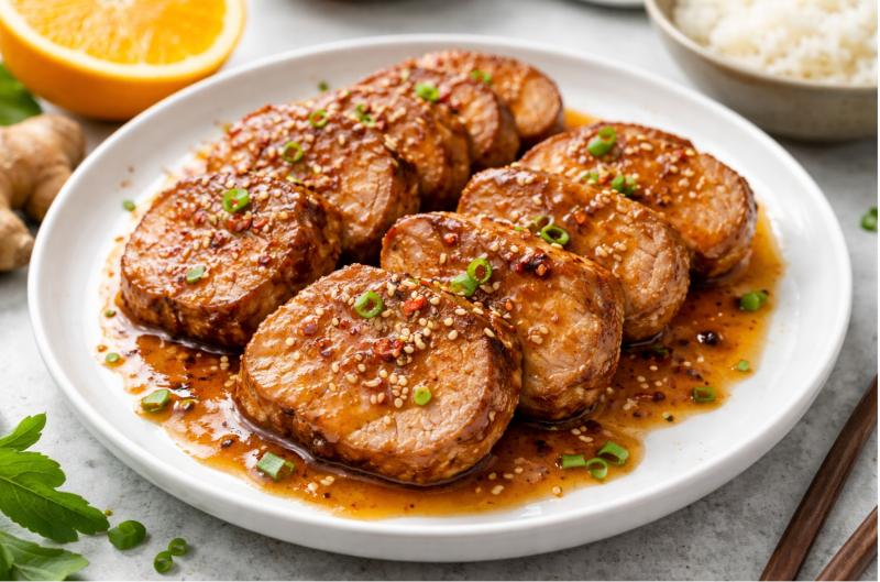 Vepřová panenka s pomerančovo-zázvorovou glazurou: Jemné maso s výraznou chutí