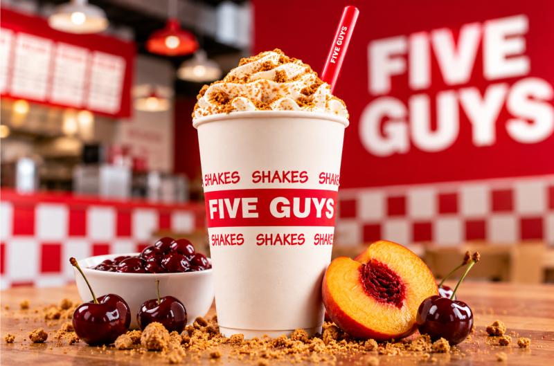 Five Guys překvapil novou limitkou v Praze. Cherry Cherry Boom Boom obsahuje pravé amarena třešně