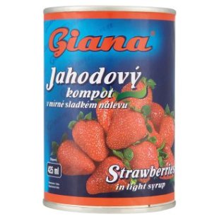 Giana Jahodový kompot v mírně sladkém nálevu Giana Jahodový kompot v mírně sladkém nálevu