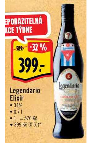 Legendario Elixir, 0,7 l v akci | AkcniCeny.cz