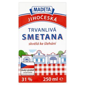 Madeta Jihočeská smetana trvanlivá 31% 250ml Madeta Jihočeská smetana trvanlivá 31% 250ml