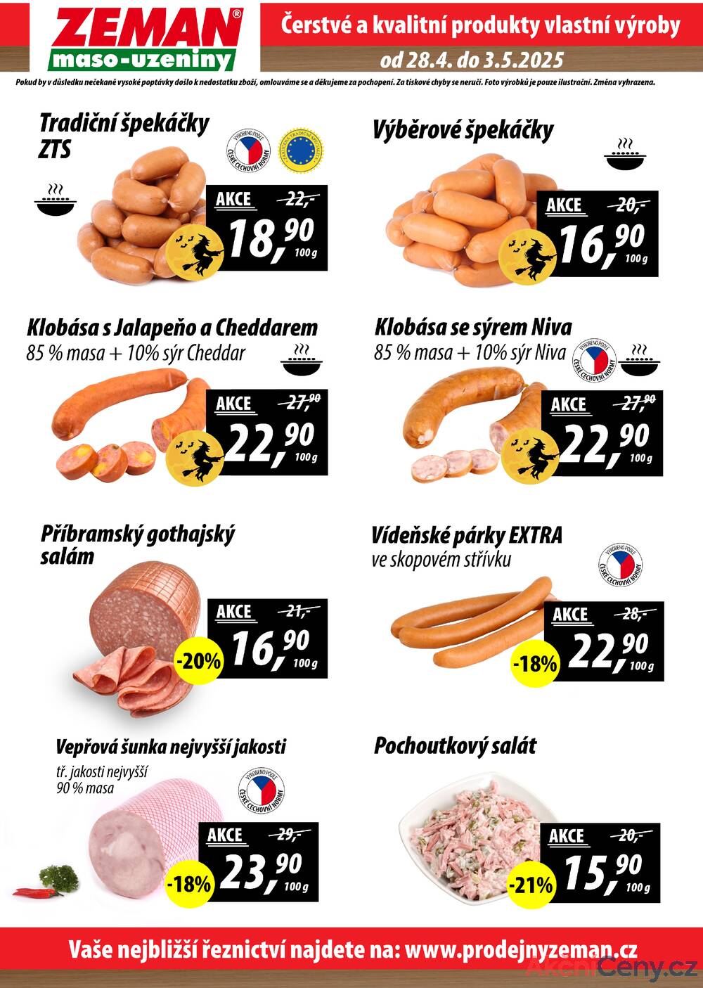 Leták ZEMAN maso-uzeniny - ZEMAN maso-uzeniny akční leták pro vybrané prodejny první skupiny od 28.4. do 3.5.2025 - strana 2