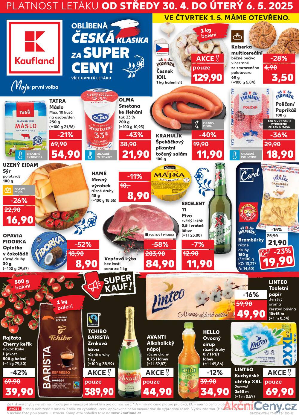 Leták Kaufland - Kaufland 30.4. - 6.5. - Kaufland Praha Čestlice - strana 1