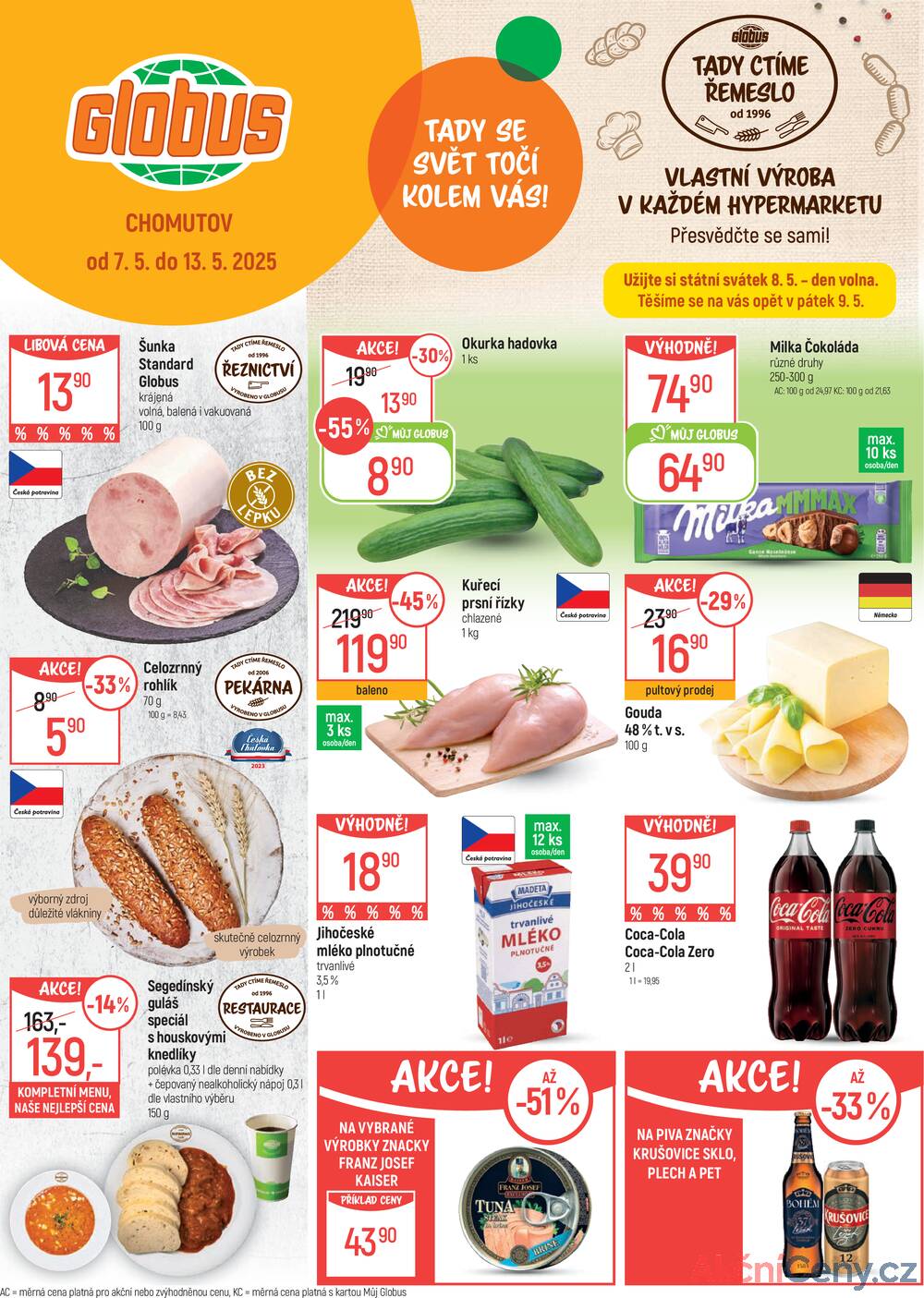 Leták Globus - Akční leták Globus 7.5. - 13.5.2025 - Globus Chomutov - strana 1