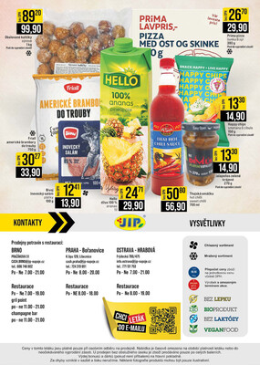 JIP Cash & Carry Brno, Praha, Ostrava od 21.5. do 27.5.2025