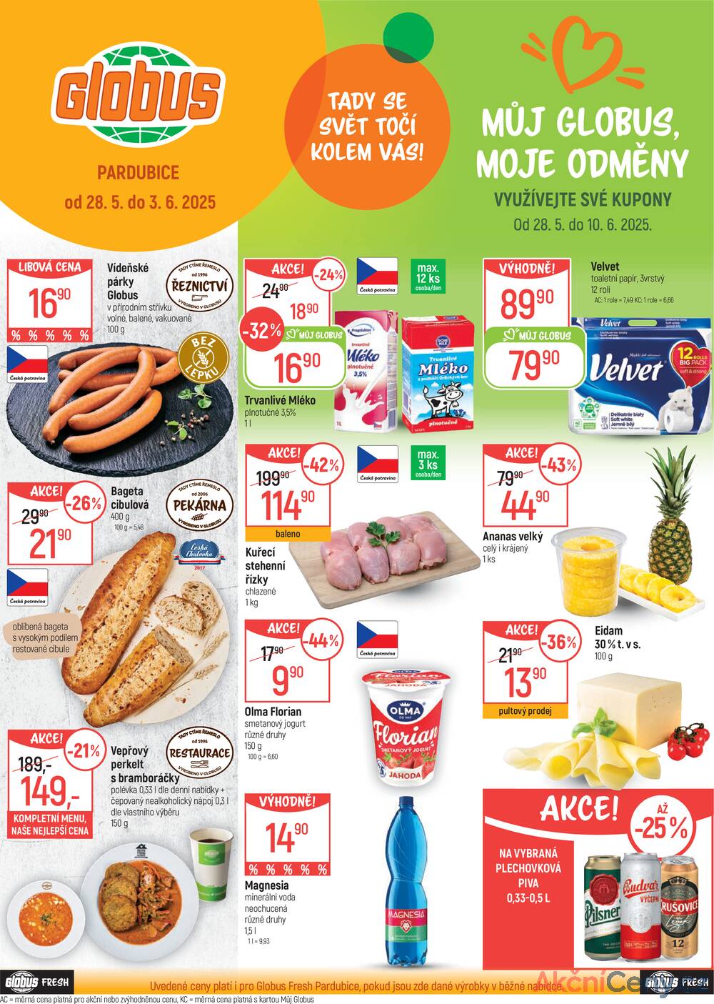 Leták Globus - Akční leták Globus 28.5. - 3.6.2025 - Globus Pardubice - strana 1