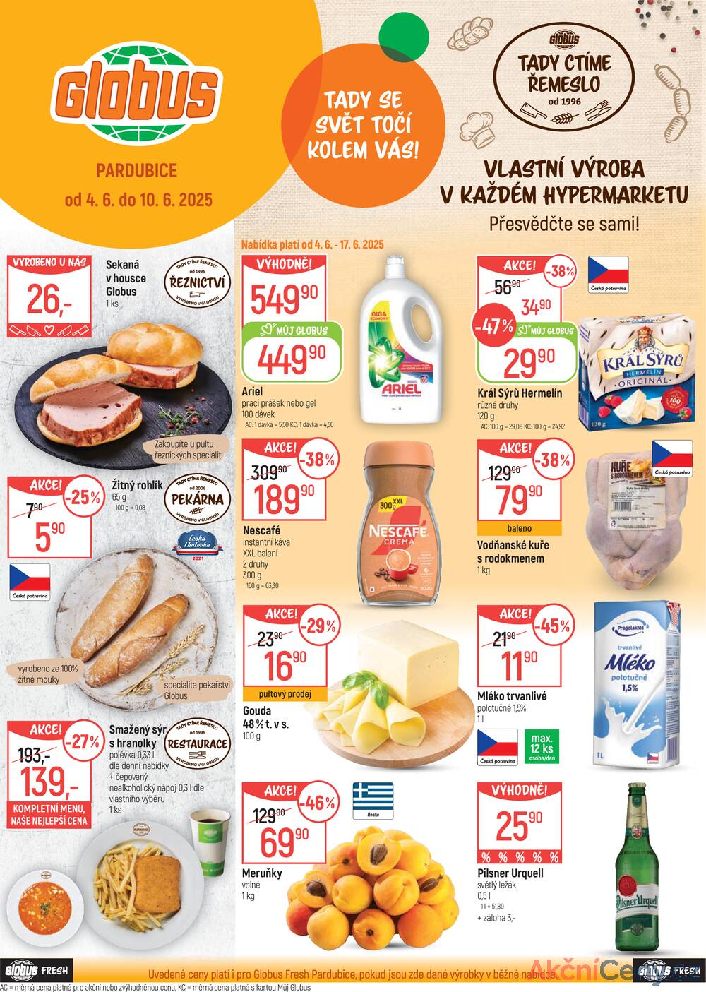 Leták Globus - Akční leták Globus 4.6. - 10.6.2025 - Globus Pardubice - strana 1