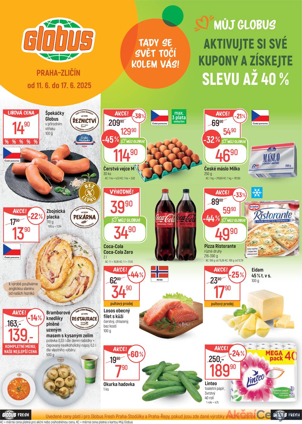 Leták Globus - Akční leták Globus 11.6. - 17.6.2025 - Globus Praha - Zličín - strana 1