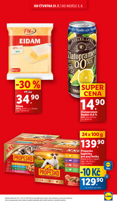 Lidl Čtvrtek od 31.7. do 3.8.2025