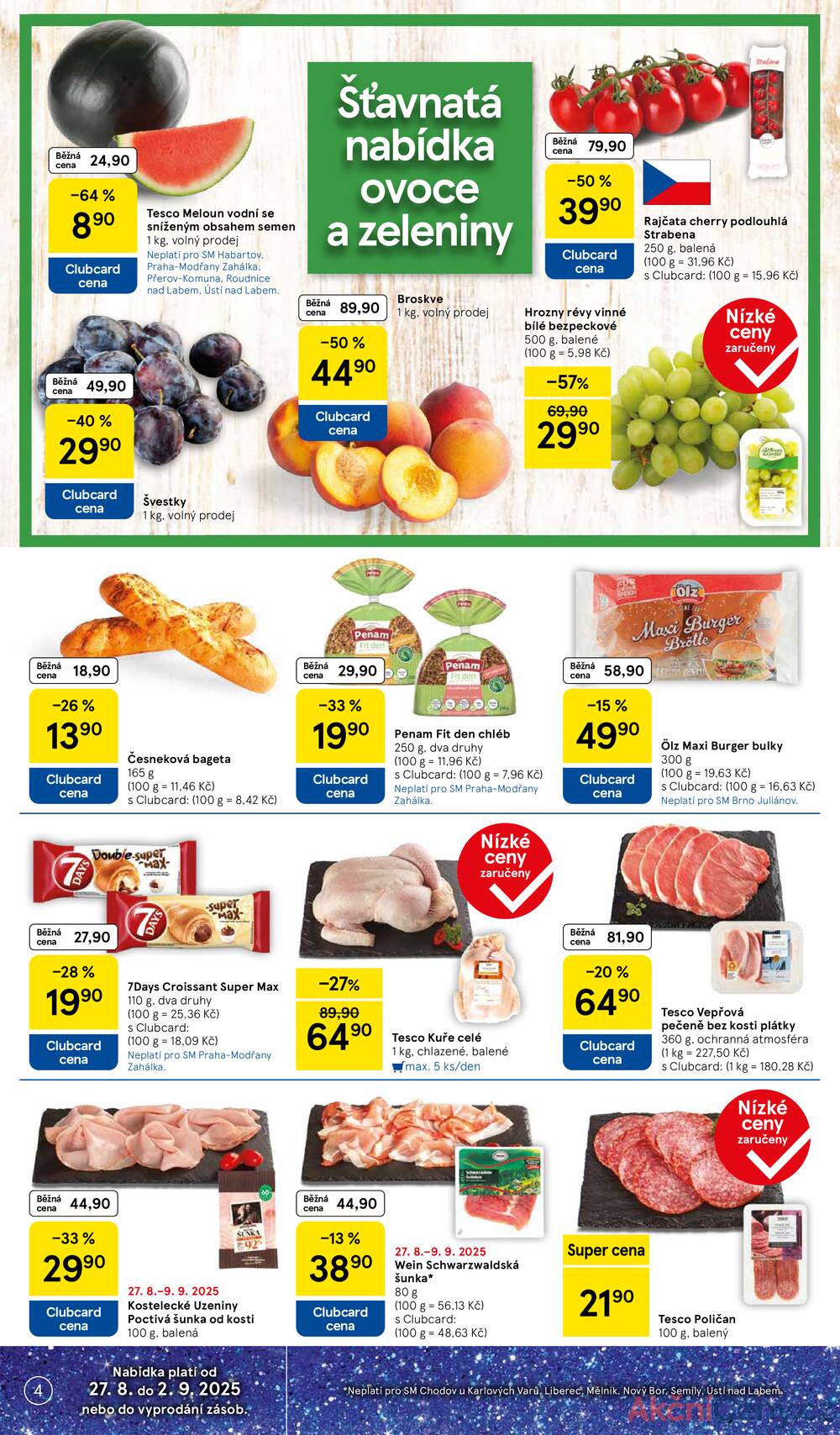 Leták Tesco - Tesco supermarkety od 27.8. do 2.9.2025 - strana 4 Leták Tesco - Tesco supermarkety od 27.8. do 2.9.2025 - strana 4