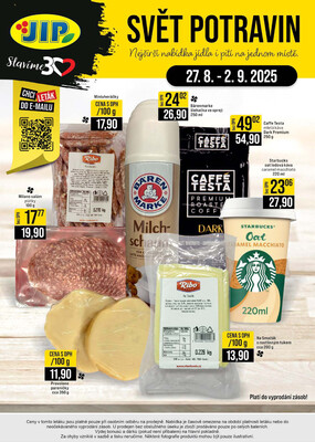 JIP Cash & Carry Brno, Praha, Ostrava, Jilemnice, Pardubice, Ostrava, Karlovy Vary, Olomouc a Zlín od 27.8. do 2.9.2025