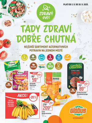 Leták Akční leták Globus 3.9. - 30.9.2025 - Globus Praha - Zličín