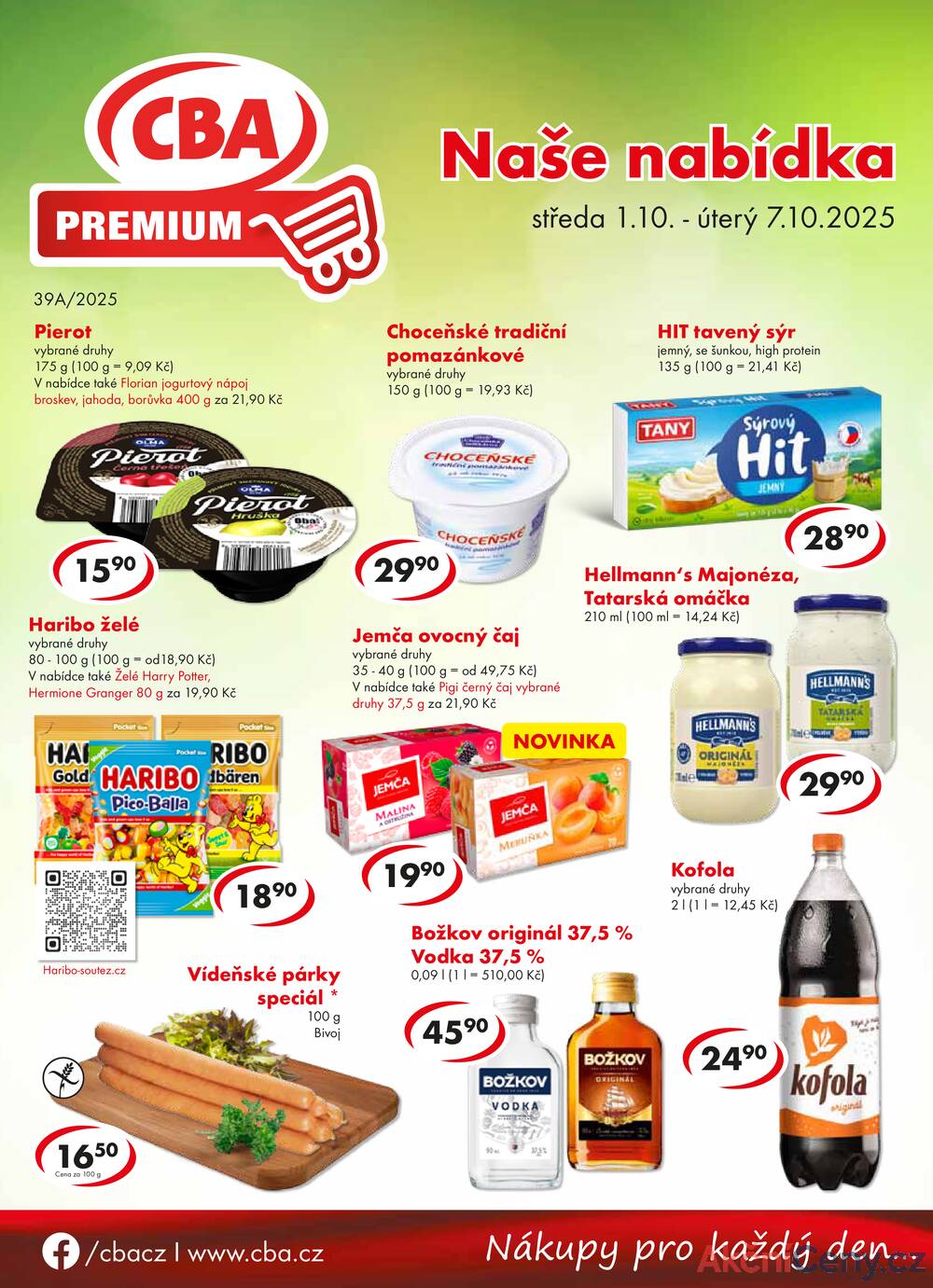 Leták CBA - CBA Premium od 1.10. do 7.10.2025 - strana 1
