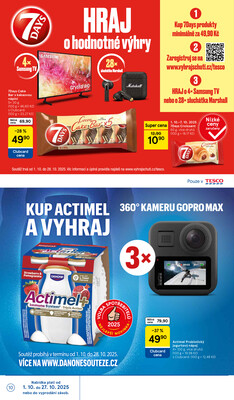 Tesco malé hypermarkety od 1.10. do 7.10.2025