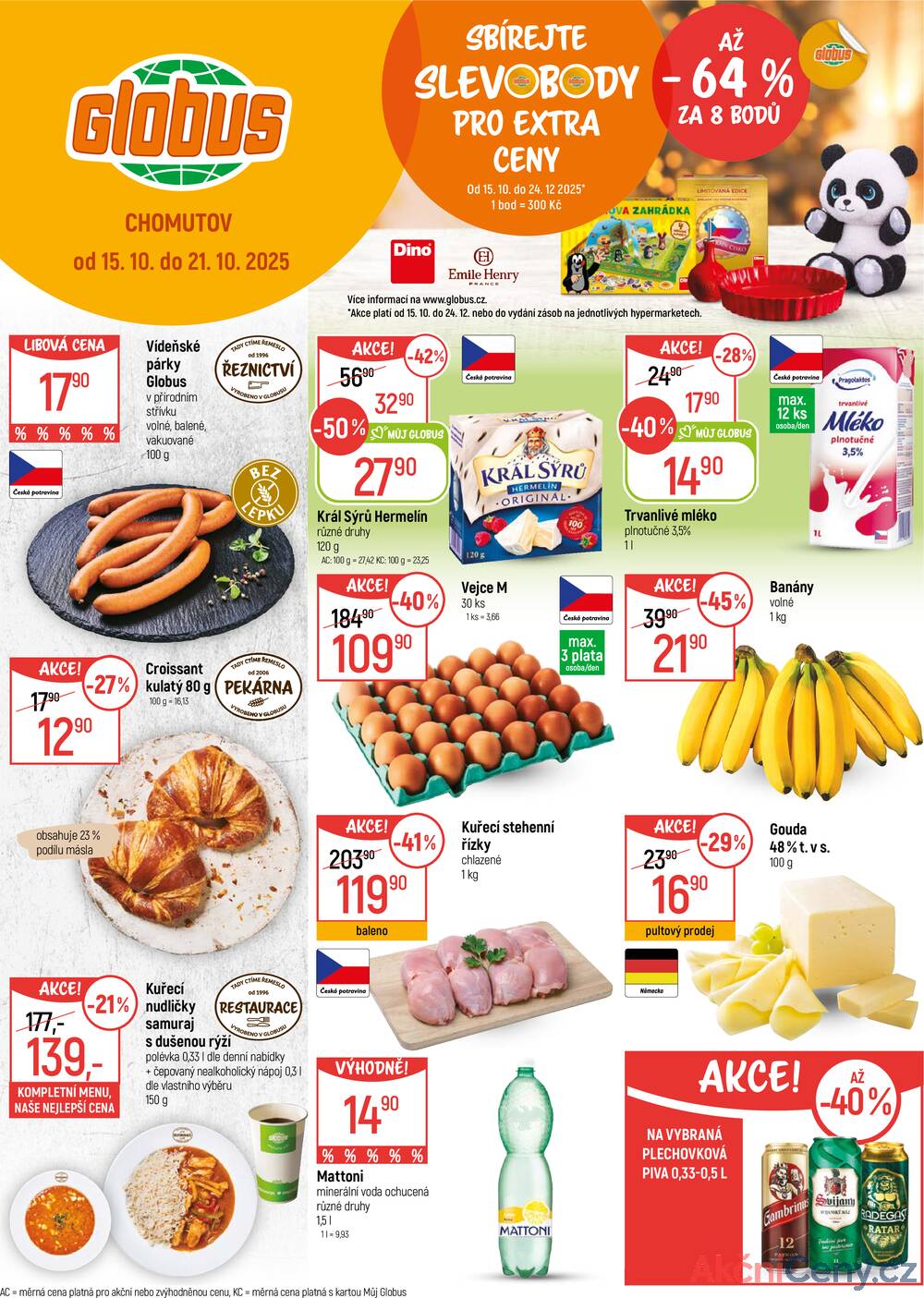 Leták Globus - Akční leták Globus 15.10. - 21.10.2025 - Globus Chomutov - strana 1