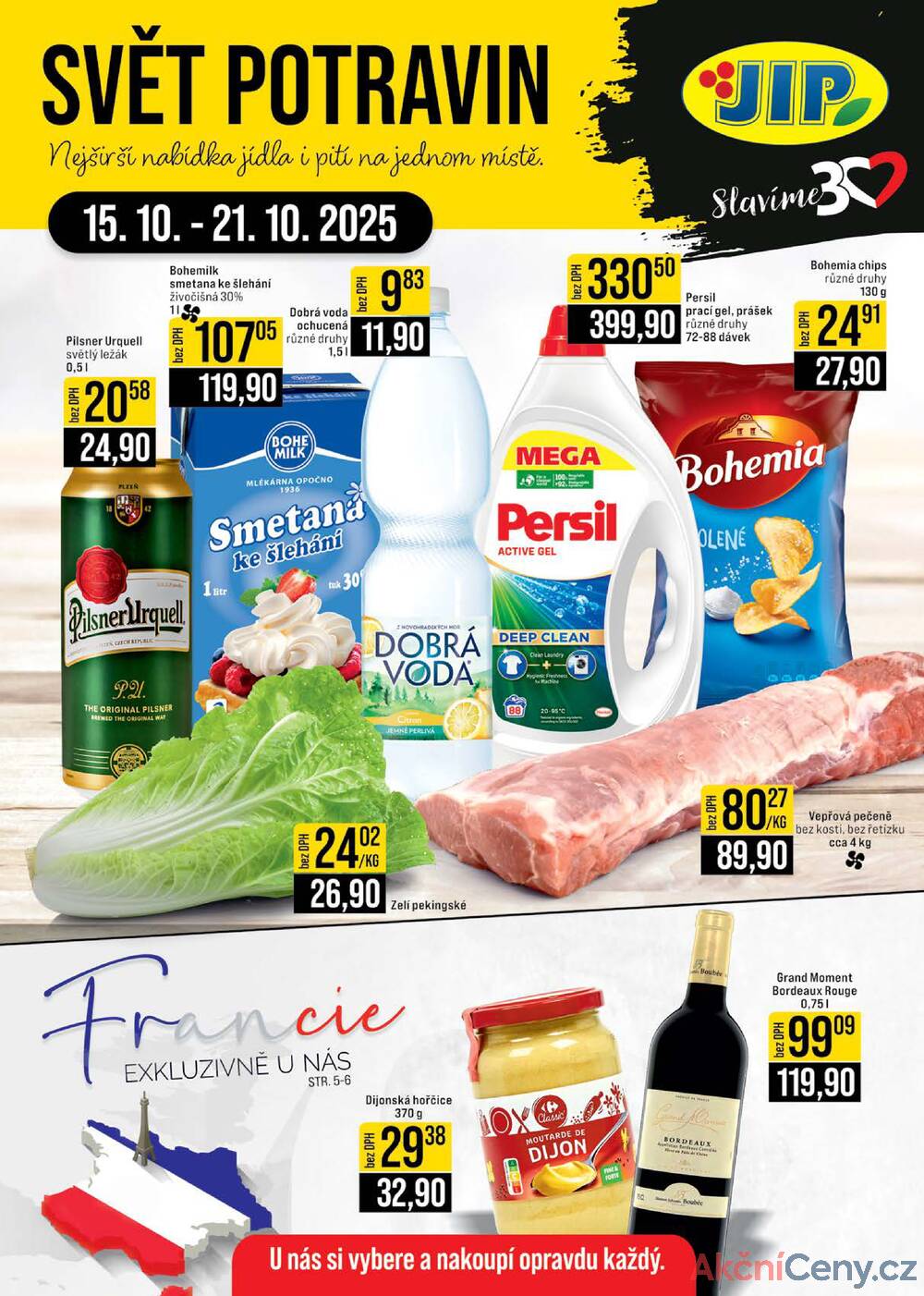 Leták JIP - JIP Cash & Carry Brno, Praha, Ostrava, Jilemnice, Pardubice, Ostrava, Karlovy Vary, Olomouc a Zlín od 15.10. do 21.10.2025 - strana 1