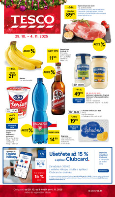 Leták Tesco malé hypermarkety od 29.10. do 4.11.2025
