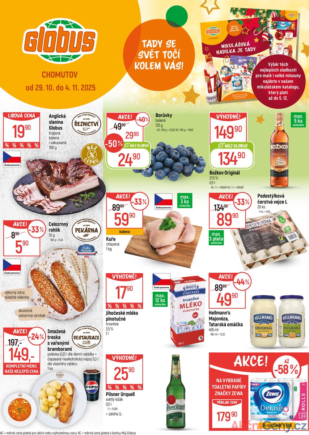 Leták Globus - Akční leták Globus 29.10. - 4.11.2025 - Globus Chomutov - strana 1