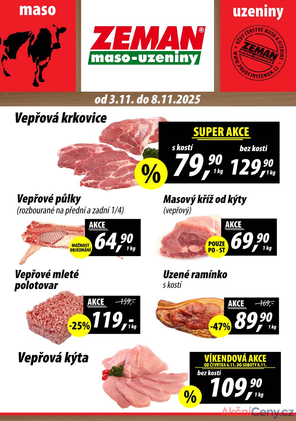 Leták ZEMAN maso-uzeniny
		  platný do 8.11.2025 - strana 1