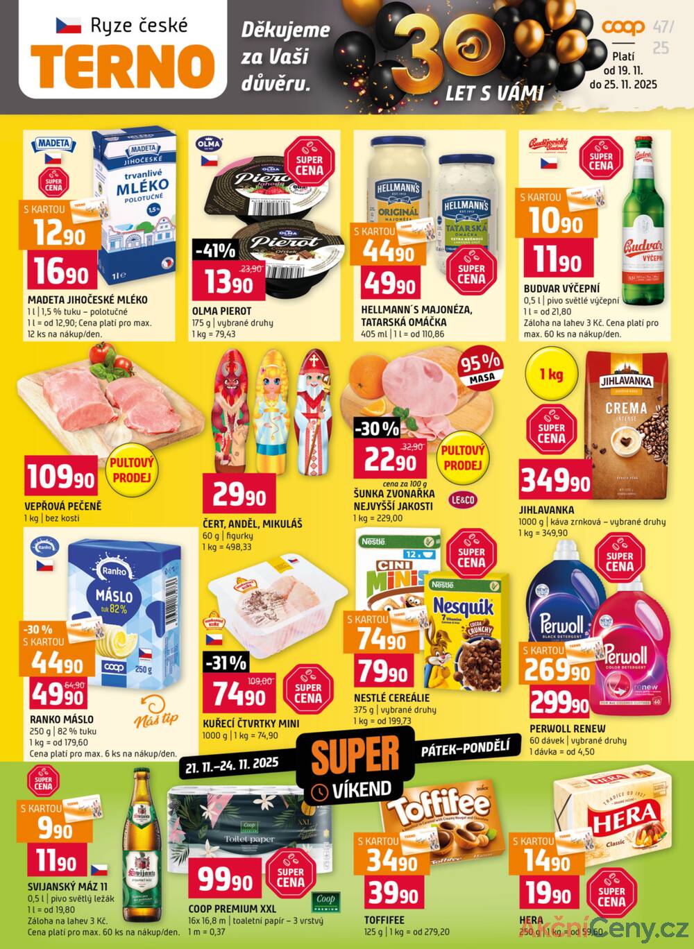 Leták Terno - Terno Zlín, Český Krumlov, Prachatice, Tábor, Strakonice, Blatná 19.11. - 25.11. - strana 1