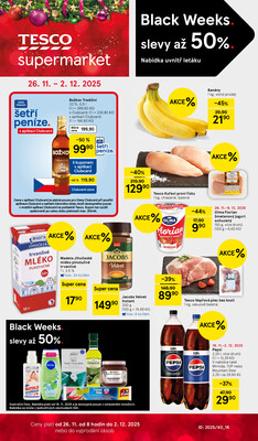 Tesco supermarkety od 26.11. do 2.12.2025