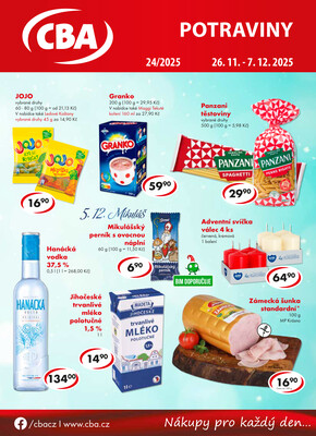 CBA potraviny od 26.11. do 7.12.2025