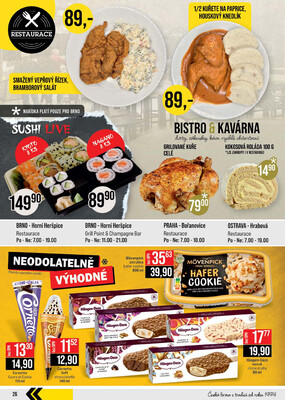 JIP Cash & Carry Brno, Praha, Ostrava, Jilemnice, Pardubice, Ostrava, Karlovy Vary, Olomouc a Zlín od 26.11. do 2.12.2025