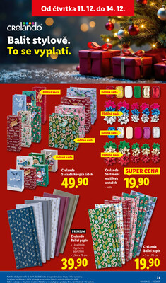 Lidl Čtvrtek od 11.12. do 14.12.2025