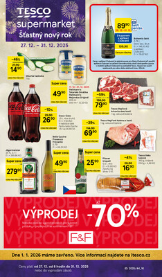 Leták Tesco supermarkety od 27.12. do 31.12.2025