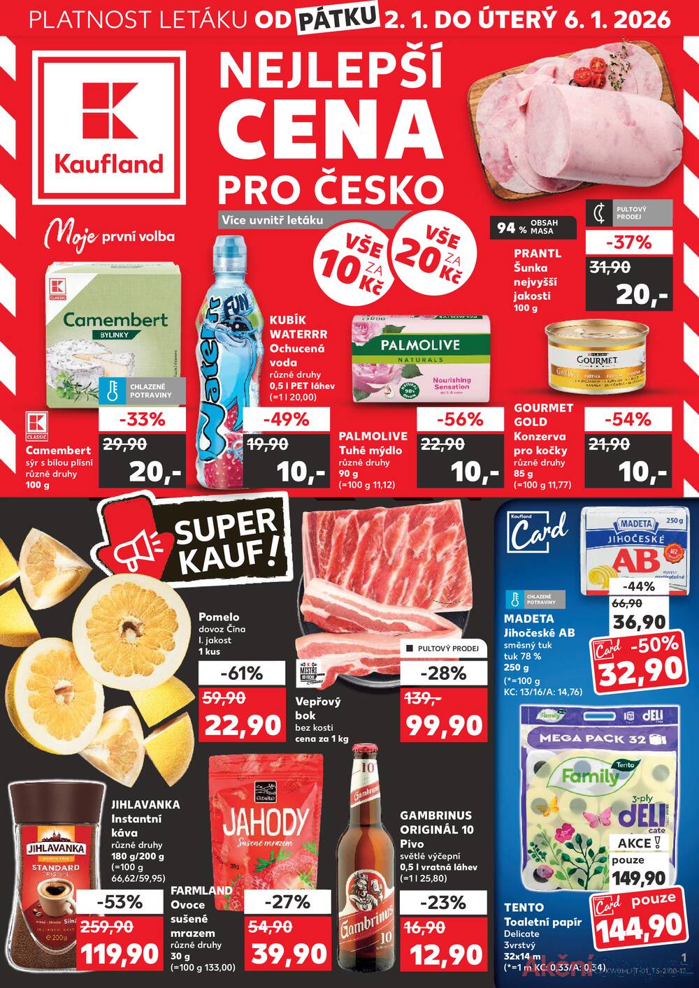 Leták Kaufland - Kaufland 2.1. - 6.1. - Kaufland - Chomutov - Otvice - strana 1