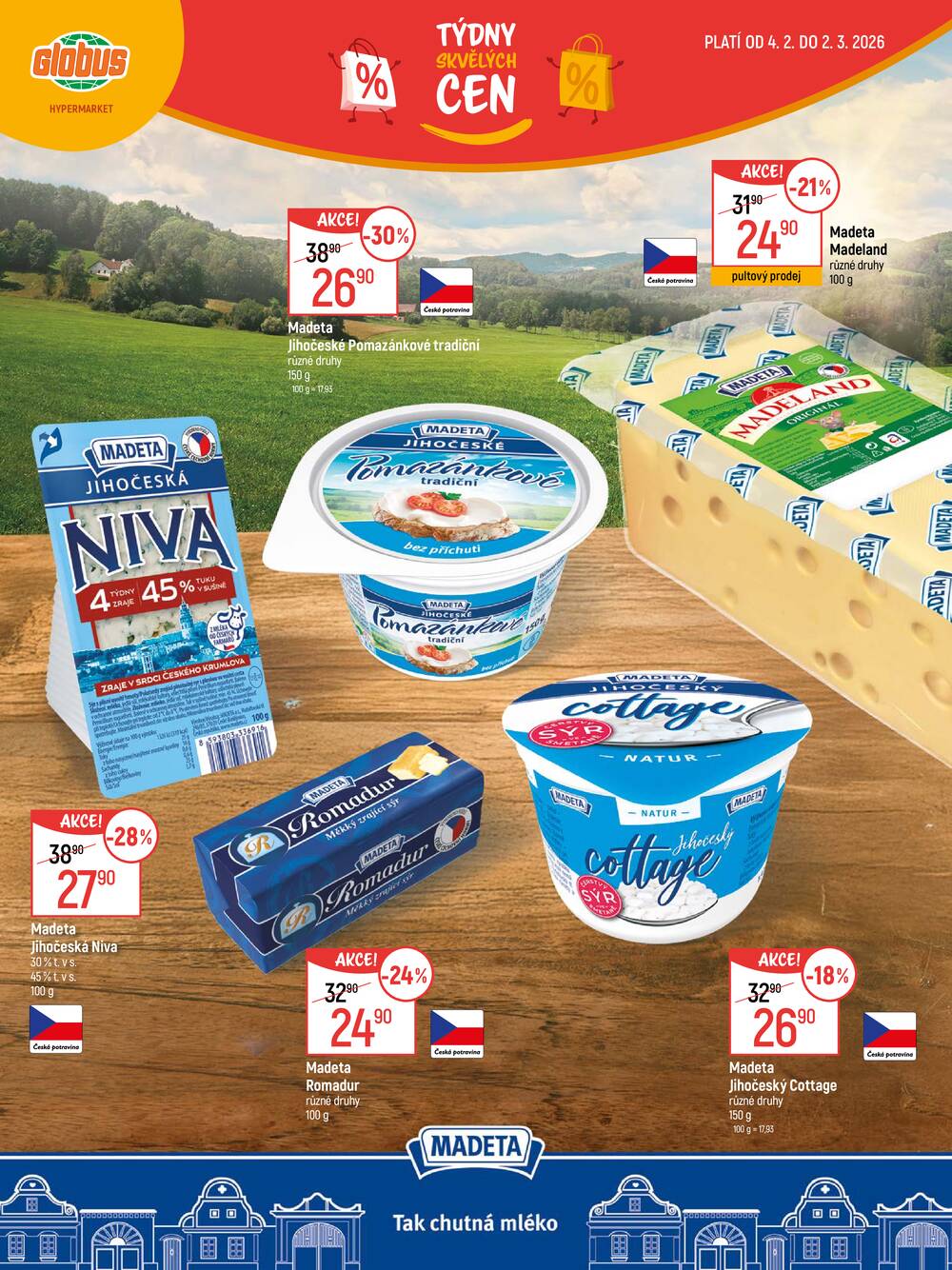 Akční leták Globus 4.2. - 2.3.2026 - Globus Praha - Centrum Černý Most