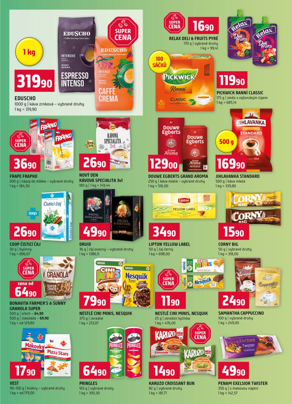 Terno České Budějovice, Hradec Králové, Olomouc, Bechyně, Třeboň, Trhové sviny, Bechyně, Týn nad Vltavou, Borovany od 11.2. do 17.2.2026