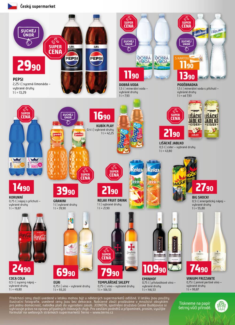 Terno České Budějovice, Hradec Králové, Olomouc, Bechyně, Třeboň, Trhové sviny, Bechyně, Týn nad Vltavou, Borovany od 11.2. do 17.2.2026