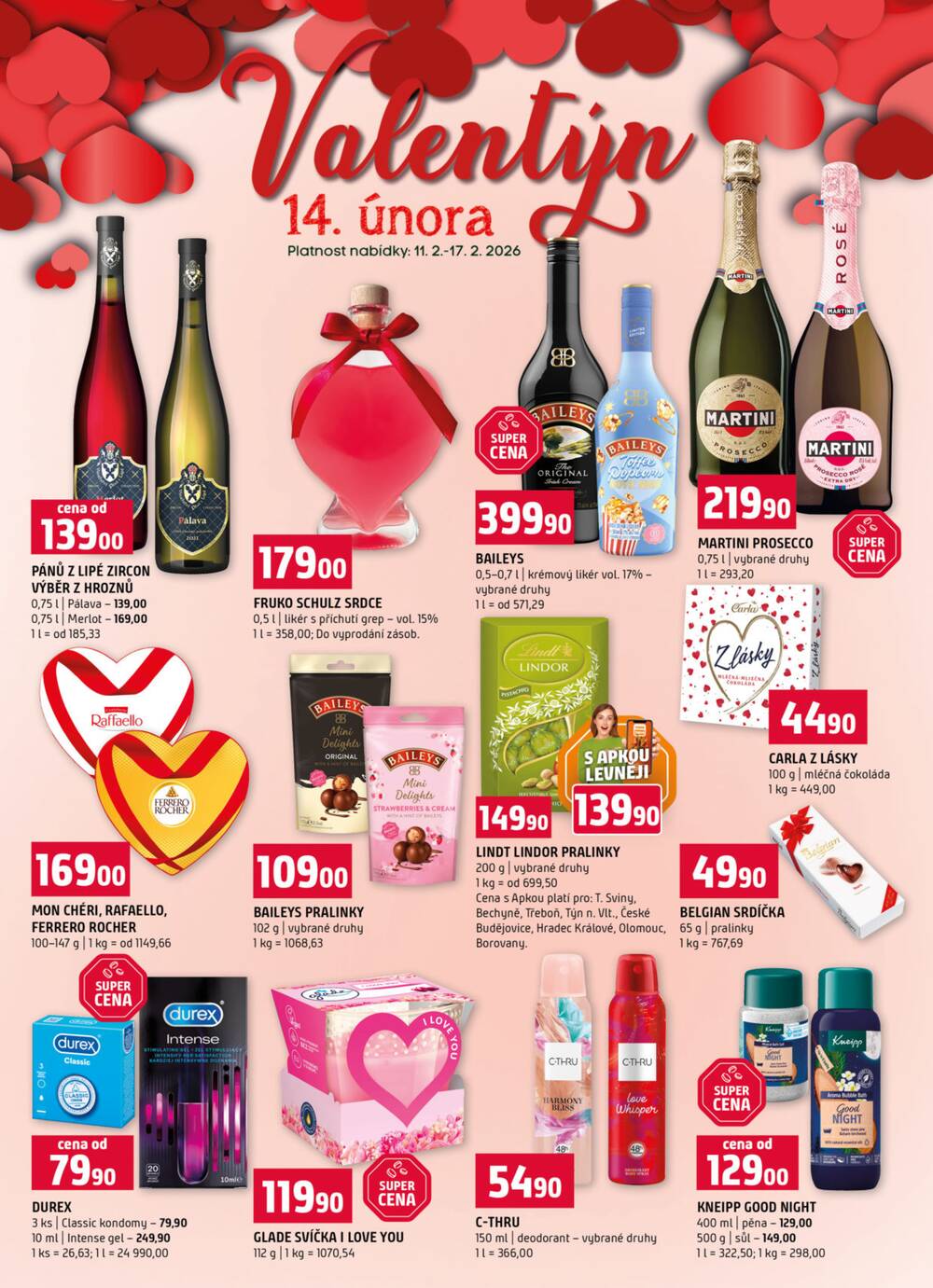 Terno České Budějovice, Hradec Králové, Olomouc, Bechyně, Třeboň, Trhové sviny, Bechyně, Týn nad Vltavou, Borovany od 11.2. do 17.2.2026