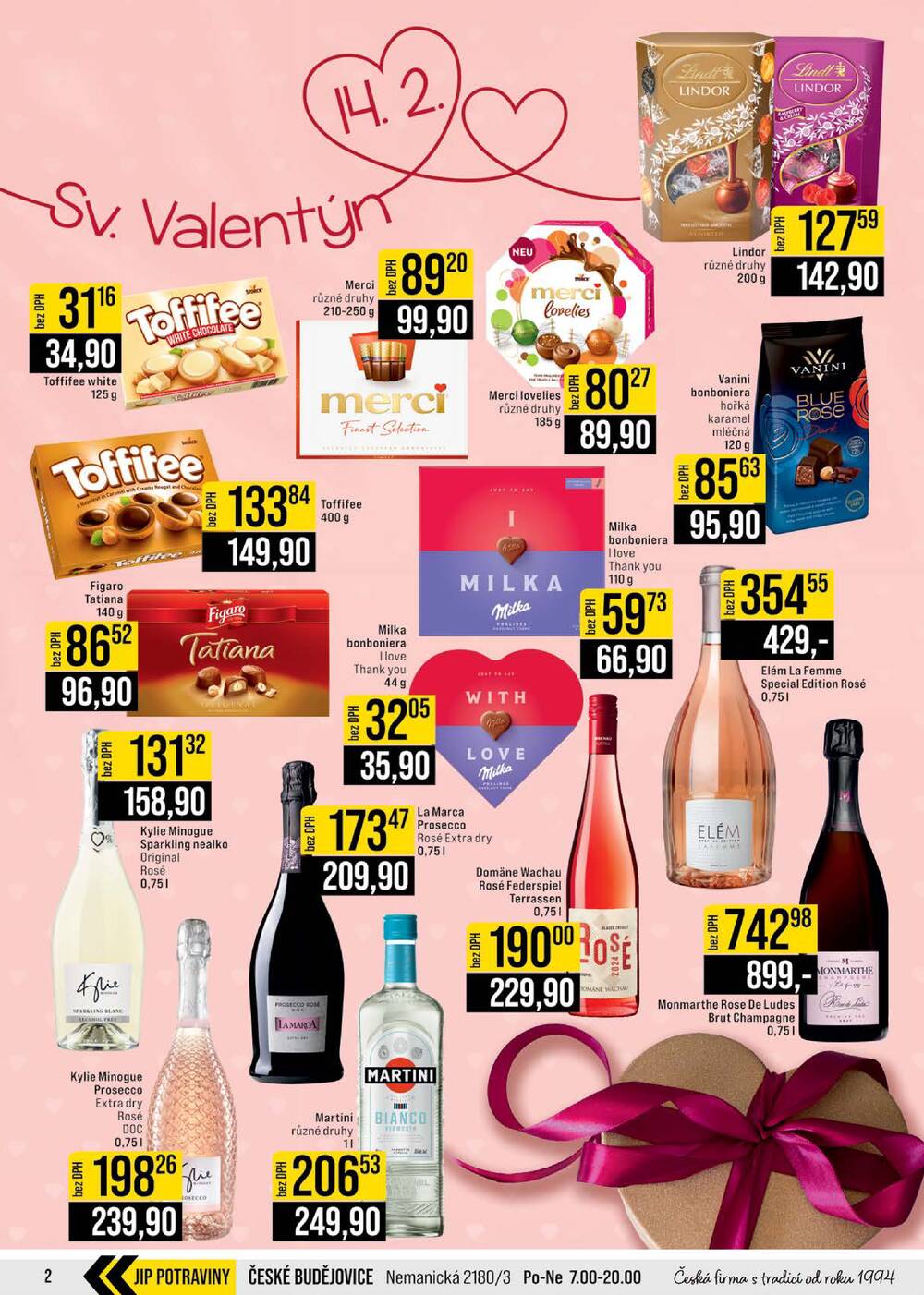 JIP Cash & Carry Brno, Praha, Ostrava, Jilemnice, Pardubice, Ostrava, Karlovy Vary, Olomouc a Zlín od 11.2. do 17.2.2026