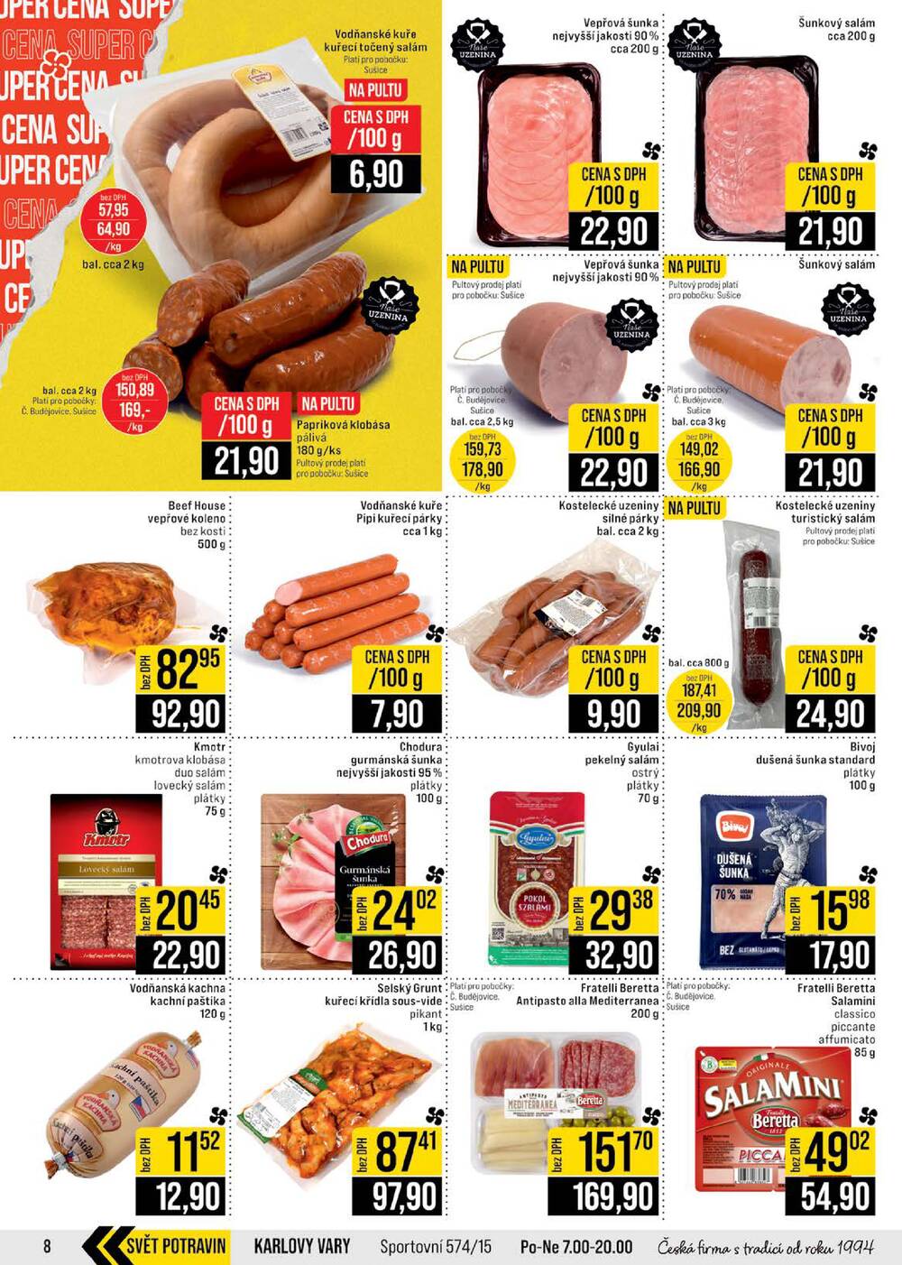 JIP Cash & Carry České Budějovice, Most, Náchod, Polička, Sušice a Svoboda nad Úpou od 25.2. do 3.3.2026