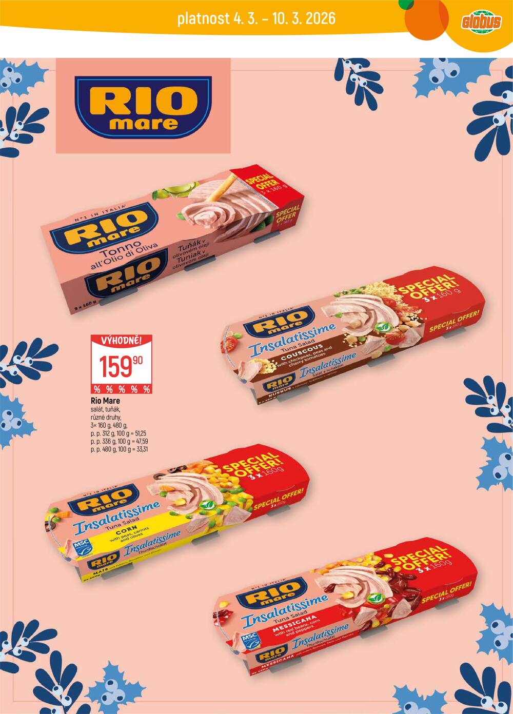 Akční leták Globus 4.3. - 10.3.2026 - Globus Praha - Centrum Černý Most