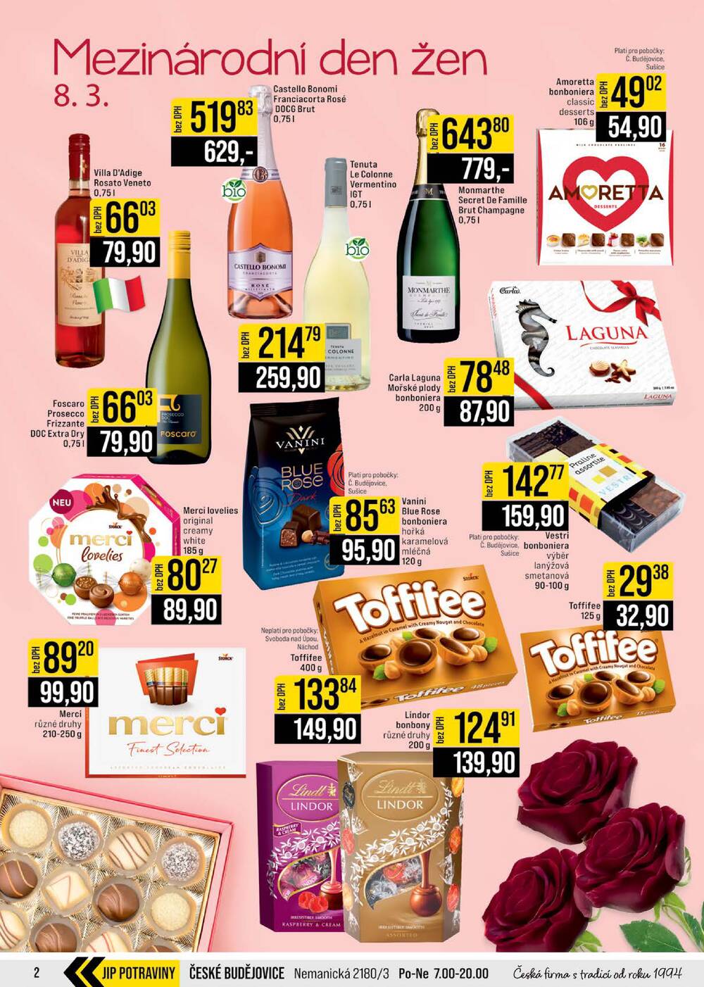 JIP Cash & Carry České Budějovice, Most, Náchod, Polička, Sušice a Svoboda nad Úpou od 4.3. do 10.3.2026