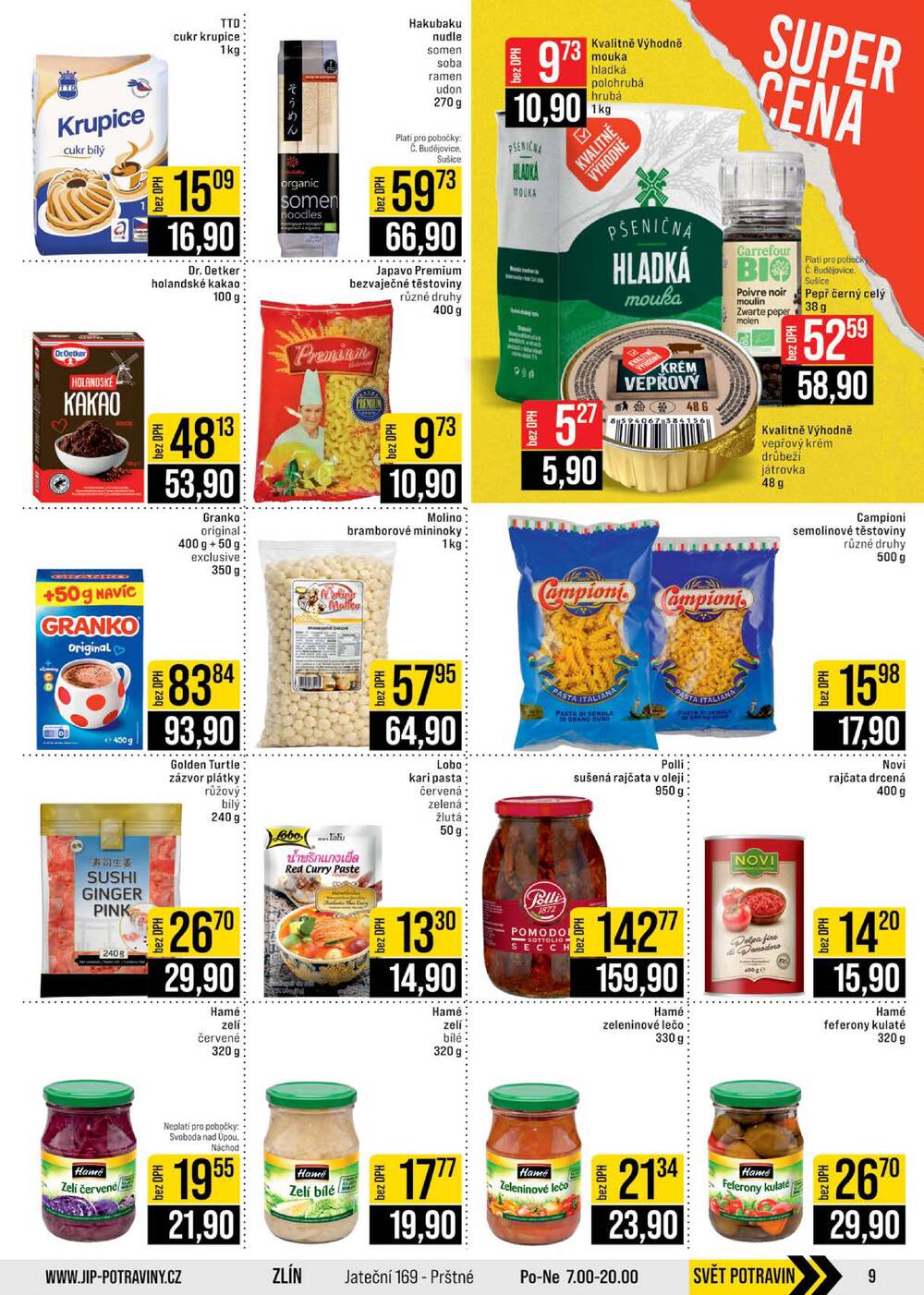 JIP Cash & Carry České Budějovice, Most, Náchod, Polička, Sušice a Svoboda nad Úpou od 4.3. do 10.3.2026