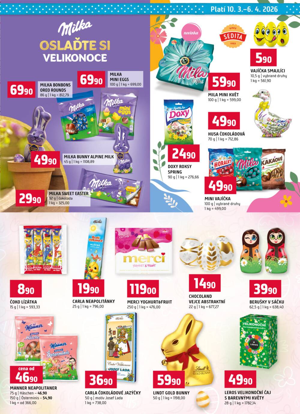 Terno České Budějovice, Třeboň, Trhové sviny, Bechyně, Týn nad Vltavou od 11.3. do 17.3.2026