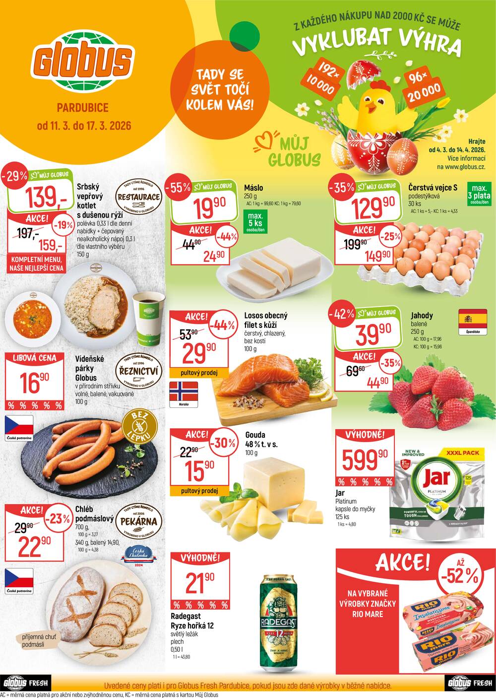 Leták Globus - Akční leták Globus 11.3. - 17.3.2026 - Globus Pardubice - strana 1