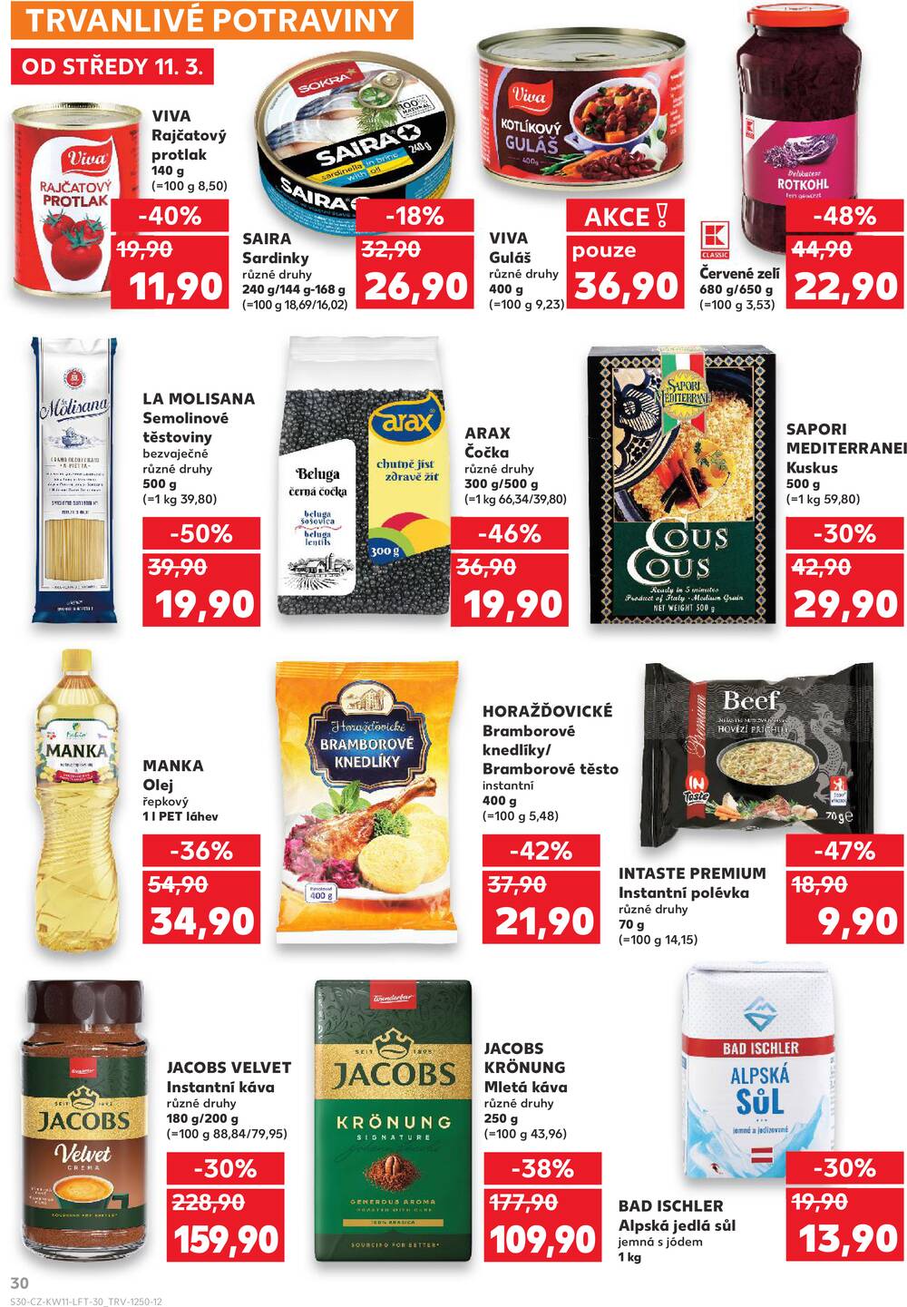 Leták Kaufland - Kaufland 11.3. - 17.3. - Kaufland - Rakovník (ul. Luženská) - strana 30