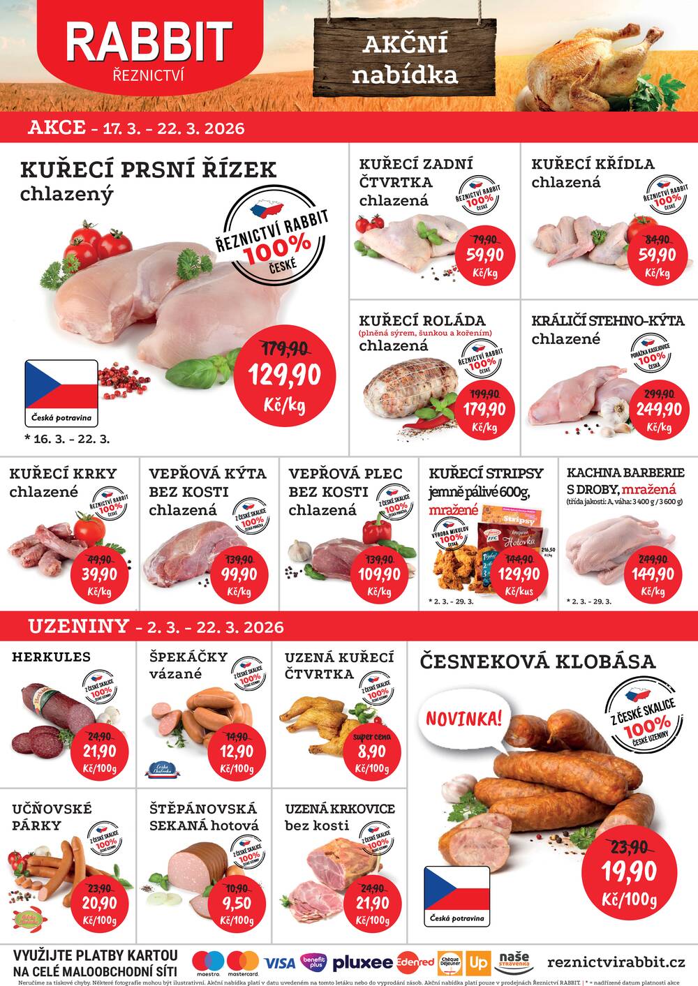 Leták RABBIT řeznictví - RABBIT řeznictví od 16.3. do 22.3.2026 - strana 1