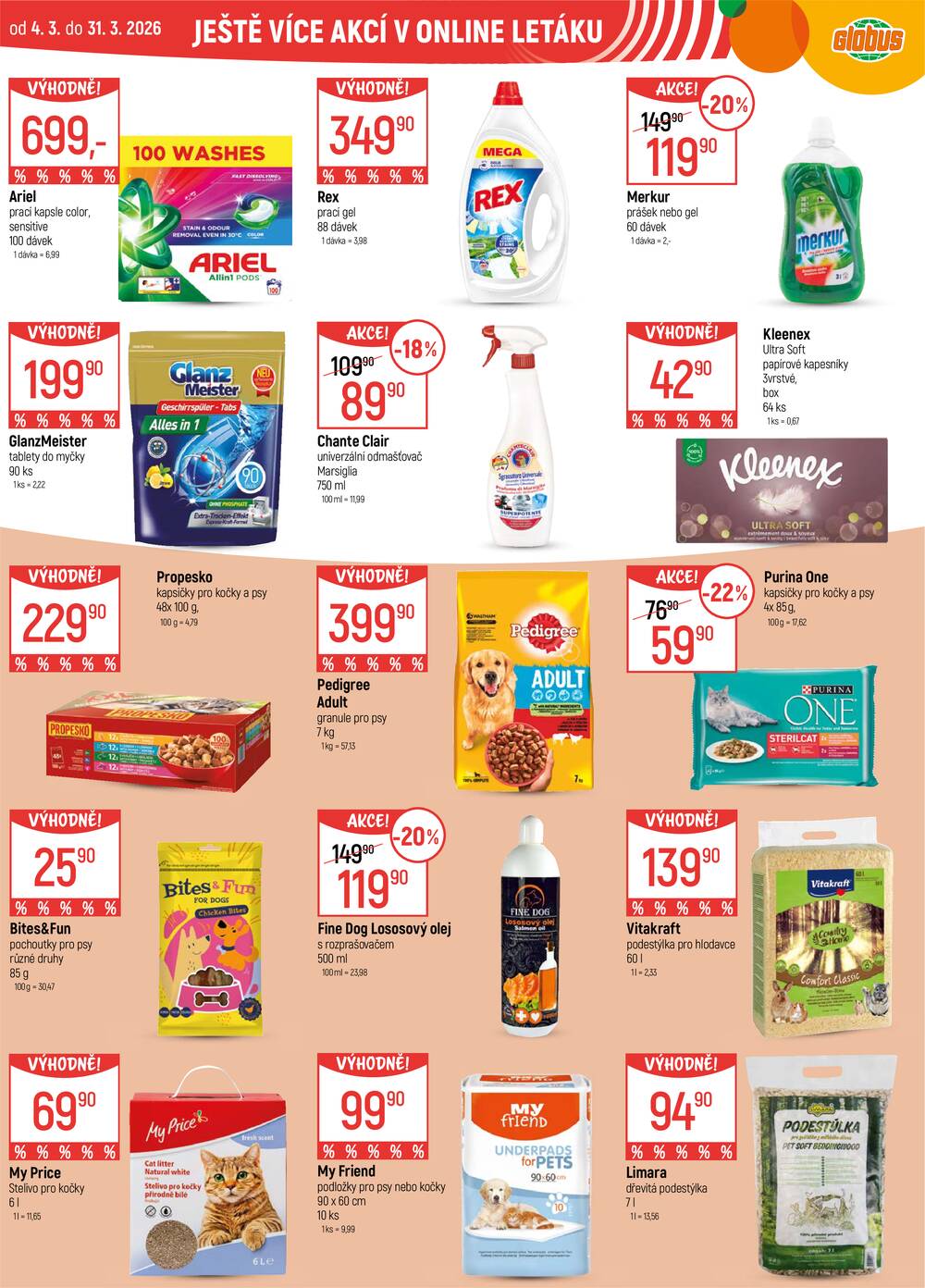 Akční leták Globus 18.3. - 24.3.2026 - Globus Praha - Zličín